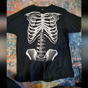 Way To Celebrate XL Black Skeleton Graphic Halloween Tee